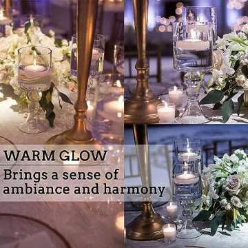 White Floating Candles Set of 36, Unscented Candles for Weddings, Pool Party, Home Decor Holiday & Dinner Centerpieces (3 Inch)