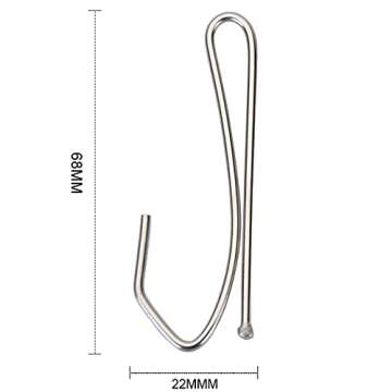 Ailejia Curtain Hooks Stainless Steel Single Prongs Metal Long S Hooks Pinch Pleat Drapery Hook for ...