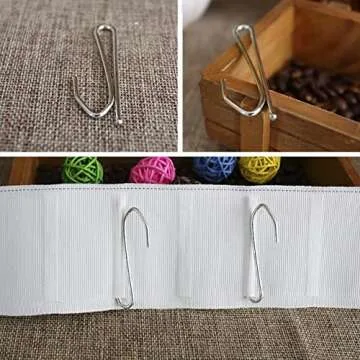 Stainless Steel Curtain Hooks - Long S-Shaped Drapery Hook
