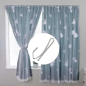 Stainless Steel Curtain Hooks - Long S-Shaped Drapery Hook