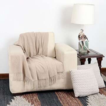 Arequipa Pride Alpaca Wool Throw Blanket - Cozy Comfort - 64" x 53"