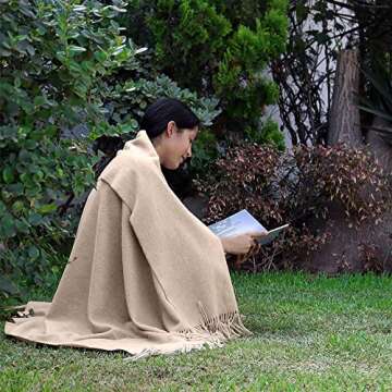 Arequipa Pride Alpaca Wool Throw Blanket - Cozy Comfort - 64" x 53"