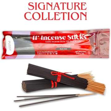 Opium Exotic 11'' Incense Sticks. Approx. 85 to 100 Sticks Per Bundle, Each Natural Stick Burns for 45 mins to 1 Hour Each. Long Lasting Guarantee 100% Pure