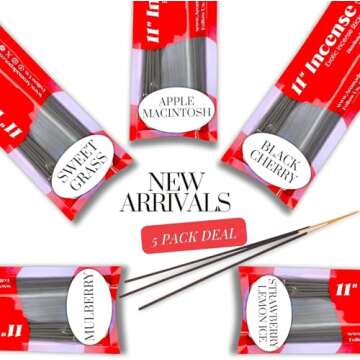 Opium Exotic 11'' Incense Sticks. Approx. 85 to 100 Sticks Per Bundle, Each Natural Stick Burns for 45 mins to 1 Hour Each. Long Lasting Guarantee 100% Pure