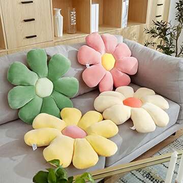 Kekeso Flower Floor Pillow Seating Cushion Daisy Flower Throw Pillow Cute Room Decor for Girls Flower Plush for Reading and Lounging Comfy Pillow (60cm/23.62inch, Pink)…
