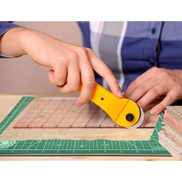 Calibre Art Rotating Self Healing Cutting Mat 8x8 (7" grids), Perfect for Quilting & Art Projects
