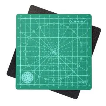 Calibre Art Rotating Self Healing Cutting Mat 8x8 (7" grids), Perfect for Quilting & Art Projects