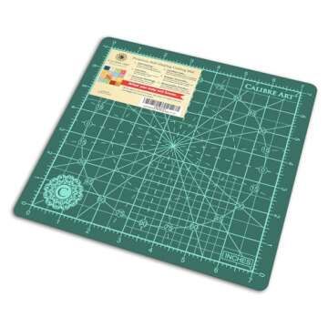 Calibre Art Rotating Self Healing Cutting Mat 8x8 (7" grids), Perfect for Quilting & Art Projects