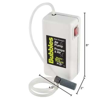 Marine Metal B-3 Bubbles Live Bait Aerator, Water Resistant Air Pump, Portable & Battery Powered