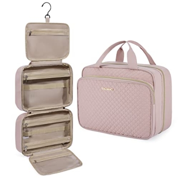 BAGSMART Travel Toiletry Bag for Women with Hook and Makeup Bag