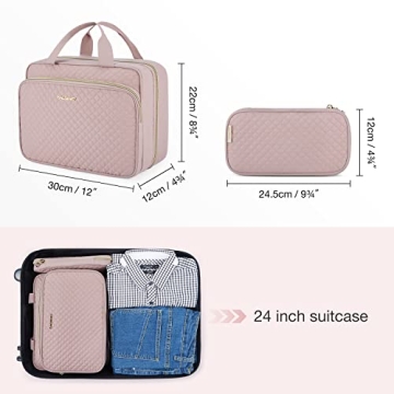 BAGSMART Travel Toiletry Bag for Women with Hook and Makeup Bag