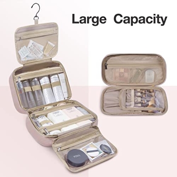 BAGSMART Travel Toiletry Bag for Women with Hook and Makeup Bag