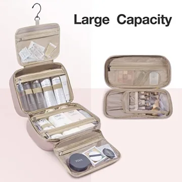 BAGSMART Travel Toiletry Bag for Women with Hook and Makeup Bag