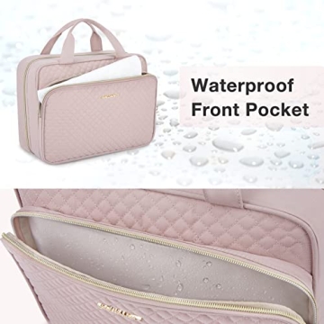BAGSMART Travel Toiletry Bag for Women with Hook and Makeup Bag