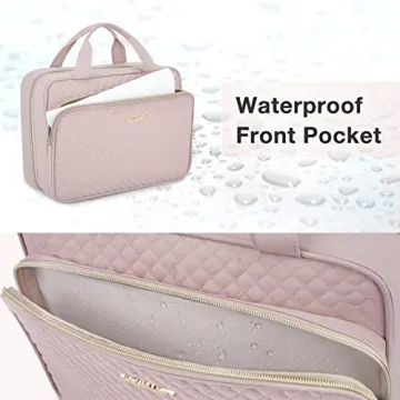 BAGSMART Travel Toiletry Bag for Women with Hook and Makeup Bag