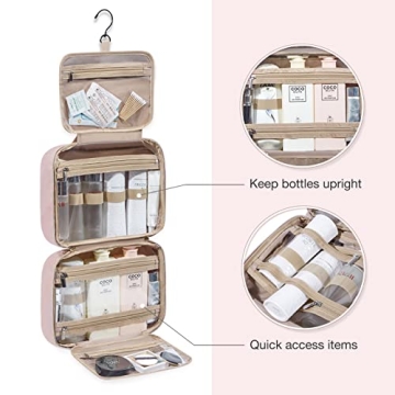 BAGSMART Travel Toiletry Bag for Women with Hook and Makeup Bag