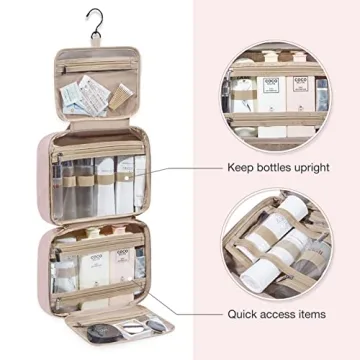 BAGSMART Travel Toiletry Bag for Women with Hook and Makeup Bag