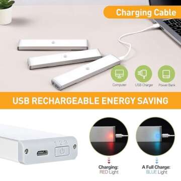 SUNNEST Under Cabinet Lights with USB Rechargeable Features