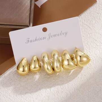 IFKM Gold Hoop Earrings Set - 9 Pairs for Women