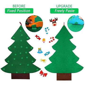 OurWarm 3ft DIY Felt Christmas Tree with Glitter Ornaments