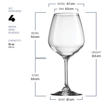 Elegant 18oz Red Wine Glasses Set of 4 - Bormioli Rocco