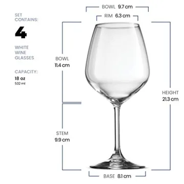 Elegant 18oz Red Wine Glasses Set of 4 - Bormioli Rocco