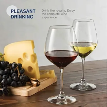 Elegant 18oz Red Wine Glasses Set of 4 - Bormioli Rocco