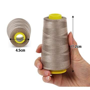 Sewing Thread 100% Polyester Spools 5 Colors 3000 Yard Spools Overlock Cone for Serger Sewing Machine