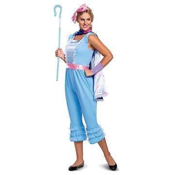 Disguise Disney Pixar Bo Peep Toy Story 4 Deluxe Women's Costume, Blue, L (12-14)