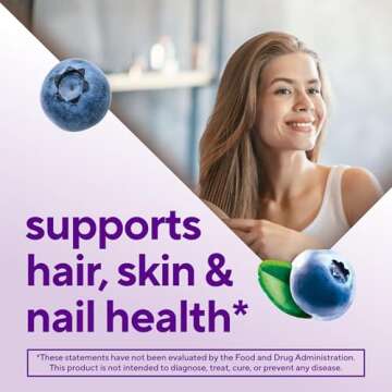 vitafusion Extra Strength Biotin Gummy Vitamins, Berry Flavored, 5,000 mcg Biotin Vitamins, America’s Number 1 Gummy Vitamin Brand, 50 Day Supply, 100 Count (Packaging may vary)