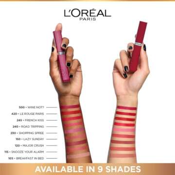L'Oreal Paris Infallible Matte Resistance Liquid Lipstick, up to 16 Hour Wear, French Kiss 245, 0.16 Fl Oz