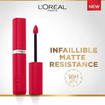 L'Oreal Paris Infallible Matte Resistance Liquid Lipstick, up to 16 Hour Wear, French Kiss 245, 0.16 Fl Oz