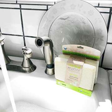 Practical Matter Kitchen Sponge, Organic Cotton Fiber All-Purpose Dish Sponges for Washing Dishes an...