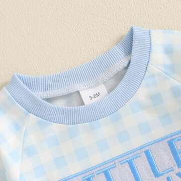 Infant Baby Boy Easter Outfit Plaid Little Bunny Long Sleeve Romper One Piece Jumpsuit Easter Boy Cl...