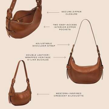 Fossil Women's Harwell Leather Hobo Purse - Chic & Sustainable