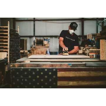 Challenge Coin Holder - Wooden American Flag Decor