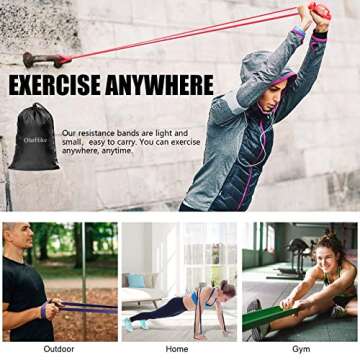 OlarHike Resistance Bands Set,Pull Up Assistance Bands for Body Stretching.Workout Exercise Bands for Powerlifting, Resistance Training, Physical Therapy,Mobility Home Workouts (Set-4)