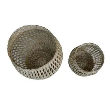 LilaCraft Woven Seagrass Lanterns Set for Stylish Décor