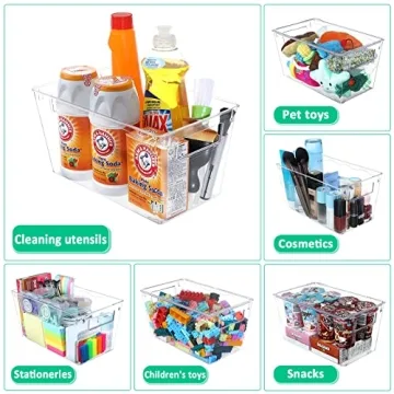 KAMOTA 6-Pack Clear Plastic Storage Bins with Lids