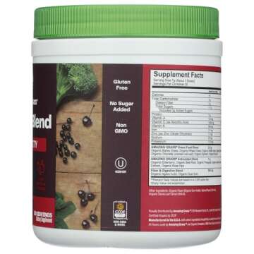 Amazing Grass Greens Superfood for Immune Support: Greens Powder with Organic Spirulina, Chlorella, Beet Root Powder, Digestive Enzymes & Probiotics, Elderberry, 30 Servings