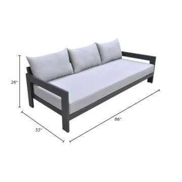 Limari Home Wake Outdoor Sofa - Modern Aluminum & Fabric