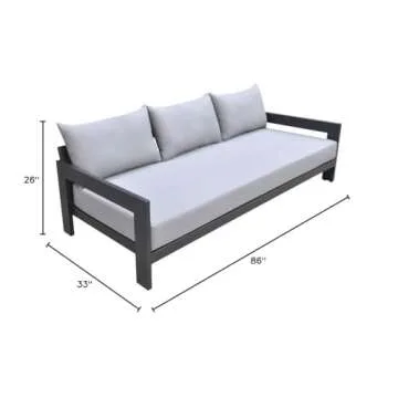 Limari Home Wake Outdoor Sofa - Modern Aluminum & Fabric