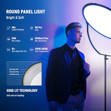 NEEWER 18" RGB LED Round Panel Video Light with App Control
