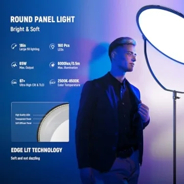 NEEWER 18" RGB LED Round Panel Video Light with App Control