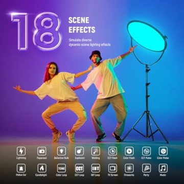 NEEWER 18" RGB LED Round Panel Video Light with App Control