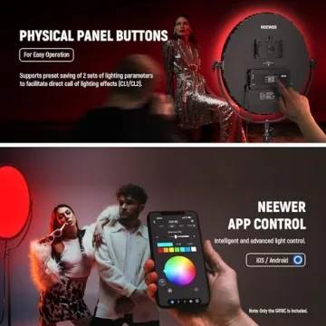 NEEWER 18" RGB LED Round Panel Video Light with App Control