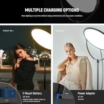 NEEWER 18" RGB LED Round Panel Video Light with App Control