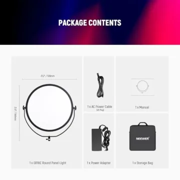 NEEWER 18" RGB LED Round Panel Video Light with App Control