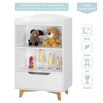 Stylish UTEX Kids Bookshelf for Playrooms and Nurseries
