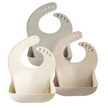 PandaEar Silicone Baby Bibs Adjustable Waterproof BPA Free
